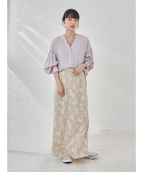 earth music&ecology（アースミュージックアンドエコロジー）の「ボリュームスリーブブラウス ＊（シャツ/ブラウス・レディース・オフホワイト/ミント/ラベンダー/ストライプ・FREE）」の21枚目の写真