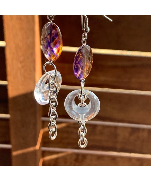 tone(トーン)の「【-lensa-】パープル×クリア チェーンピアス(MA)(ピアス(両耳用)・レディース・シルバー・FREE)」の3枚目の写真