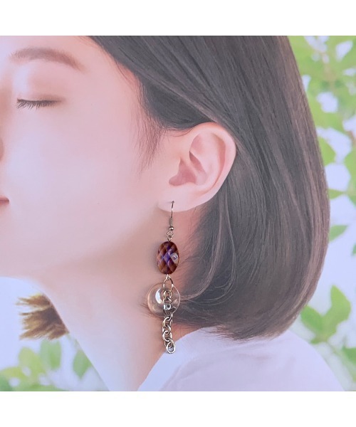 tone(トーン)の「【-lensa-】パープル×クリア チェーンピアス(MA)(ピアス(両耳用)・レディース・シルバー・FREE)」の4枚目の写真