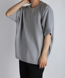 12G ミラノリブ クルーネック ドルマンスリーブ五分袖サマーニット