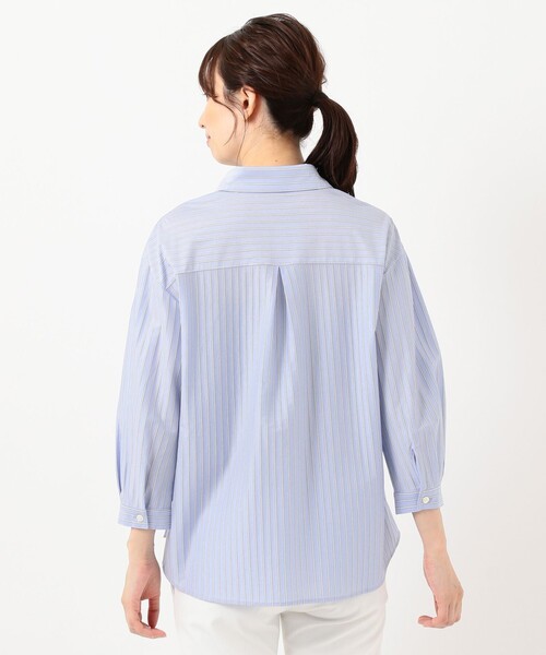 J.PRESS Ladies（J.プレス レディス）の「ストライプジャージー スキッパーネック カットソー（Tシャツ/カットソー・レディース・サックスブルー系2/サックスブルー系1/ホワイト系1/ブラウン系2・SMALL）」の16枚目の写真