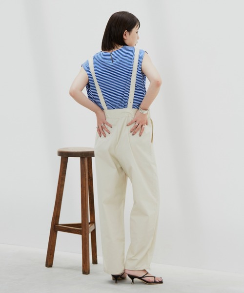 Aunt Marie's（アントマリーズ）の「ドロストサロペット / 低身長向けSサイズ有（サロペット/オーバーオール・レディース・ブラック/アイボリー・SMALL/FREE）」の10枚目の写真