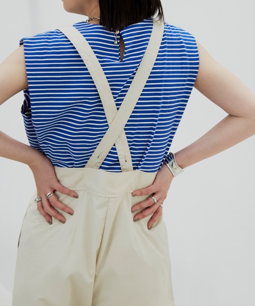 Aunt Marie's（アントマリーズ）の「ドロストサロペット / 低身長向けSサイズ有（サロペット/オーバーオール・レディース・ブラック/アイボリー・SMALL/FREE）」の20枚目の写真