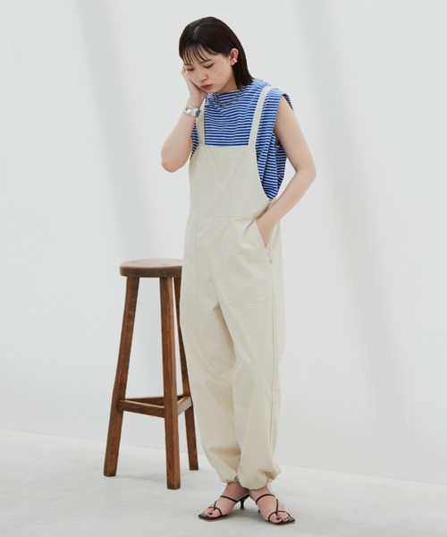 Aunt Marie's（アントマリーズ）の「ドロストサロペット / 低身長向けSサイズ有（サロペット/オーバーオール・レディース・ブラック/アイボリー・SMALL/FREE）」の15枚目の写真