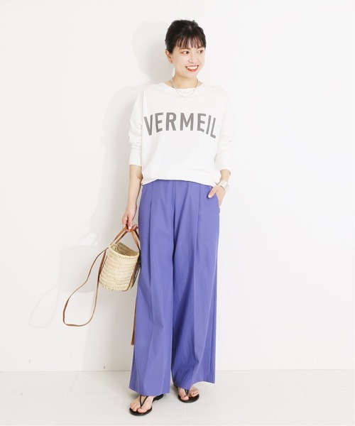 VERMEIL par iena（ヴェルメイユパーイエナ）の「CO/NYガスボイルドライツイルパンツ◆（その他パンツ・レディース・ブラック/パープル・40/38/36）」の11枚目の写真