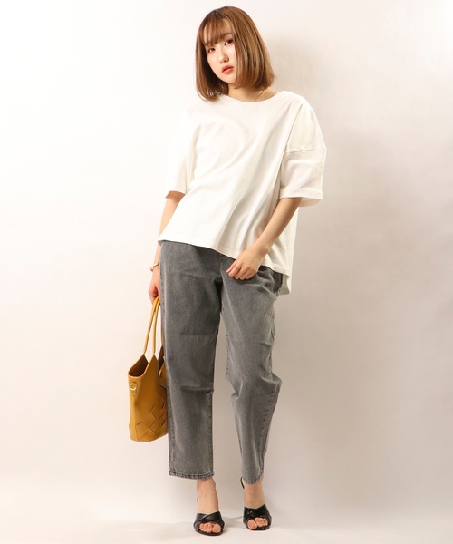 nougatine（ヌガティーヌ）の「【nougatine】ウエストゴムゆったりテーパードパンツ（その他パンツ・レディース・アイボリー/ネイビー/インディゴブルー・FREE）」の9枚目の写真