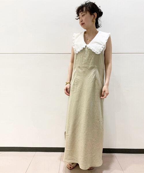 Rie Miller(リエミラー)の「フリルビックカラー2WAYブラウス(シャツ/ブラウス・レディース・ホワイト/ベージュ系1/ブラック/チャコールグレー/サックスブルー/ベージュ・38)」の19枚目の写真