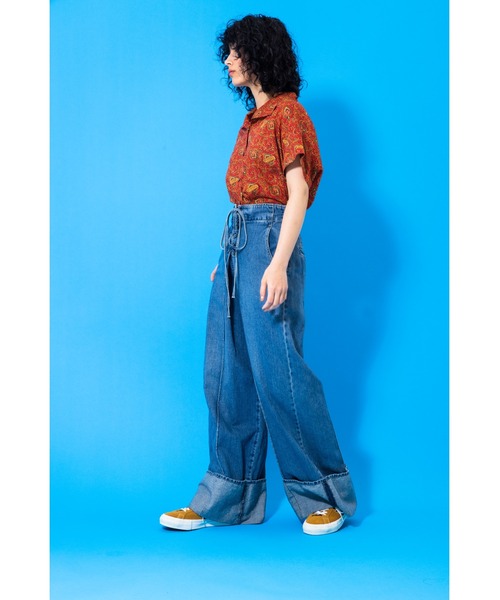 HYSTERIC GLAMOUR（ヒステリックグラマー）の「ワイドデニムパンツ（デニムパンツ・レディース・インディゴブルー・28inch/25inch/26inch/27inch）」の6枚目の写真