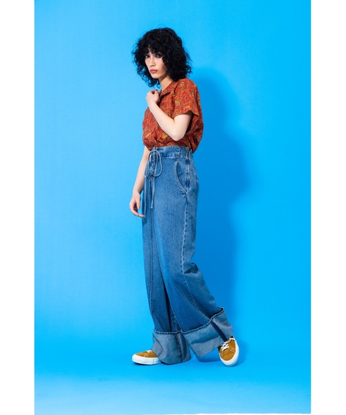 HYSTERIC GLAMOUR（ヒステリックグラマー）の「ワイドデニムパンツ（デニムパンツ・レディース・インディゴブルー・28inch/25inch/26inch/27inch）」の7枚目の写真