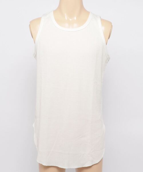 make a ray!（メイク ア レイ！）の「ワッフルラウンド ロングタンクトップ（タンクトップ・メンズ・ホワイト/グレイッシュベージュ/グレー/ブラック・M/L/XL）」の17枚目の写真