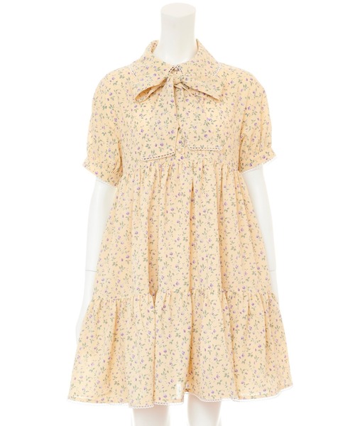 Secret Honey（シークレットハニー）の「花柄ティアードシャツワンピース（ワンピース・レディース・ブラック/オフホワイト/イエロー・MEDIUM）」の14枚目の写真