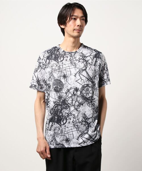 SHELLAC（シェラック）の「シェラック/SHELLAC デジタルアース柄 クルーネック半袖Tシャツ（Tシャツ/カットソー・メンズ・ブラック/ホワイト・LARGE/S/MEDIUM）」の3枚目の写真