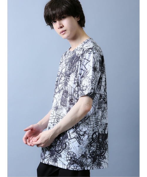 SHELLAC（シェラック）の「シェラック/SHELLAC デジタルアース柄 クルーネック半袖Tシャツ（Tシャツ/カットソー・メンズ・ブラック/ホワイト・LARGE/S/MEDIUM）」の9枚目の写真