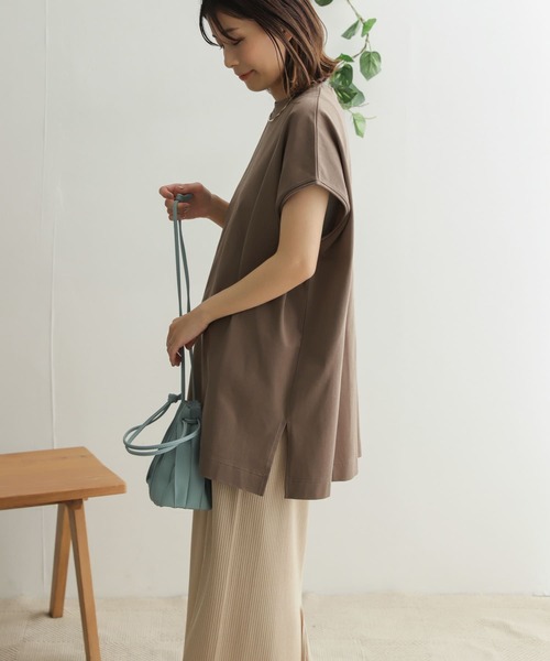 URBAN RESEARCH DOORS（アーバンリサーチドアーズ）の「【WEB限定】ワイドチュニックプルオーバー（Tシャツ/カットソー・レディース・ブルー/ライトベージュ/モカ・ONE）」の16枚目の写真