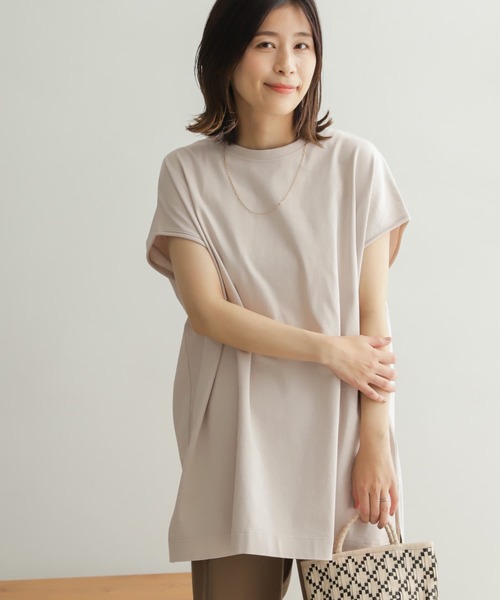 URBAN RESEARCH DOORS（アーバンリサーチドアーズ）の「【WEB限定】ワイドチュニックプルオーバー（Tシャツ/カットソー・レディース・ブルー/ライトベージュ/モカ・ONE）」の10枚目の写真