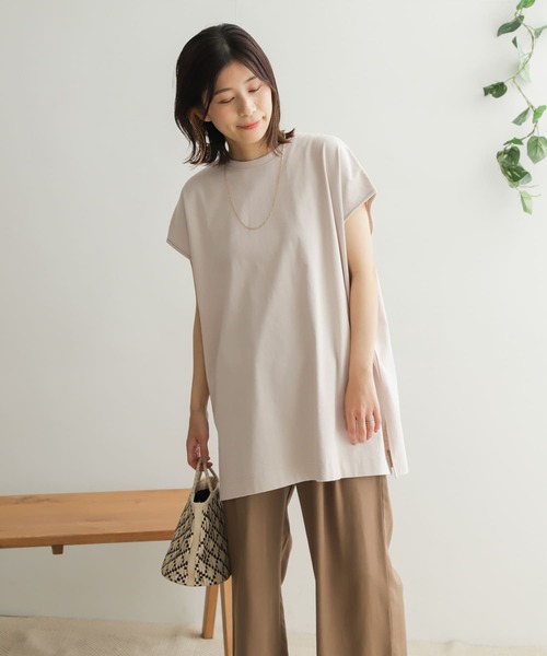 URBAN RESEARCH DOORS（アーバンリサーチドアーズ）の「【WEB限定】ワイドチュニックプルオーバー（Tシャツ/カットソー・レディース・ブルー/ライトベージュ/モカ・ONE）」の6枚目の写真