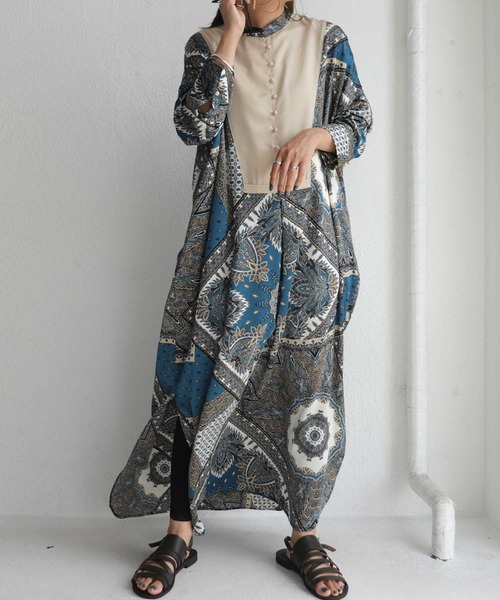 antiqua（アンティカ）の「ペイズリー柄ワンピース（ワンピース・レディース・ブルー系その他/イエロー・FREE）」の5枚目の写真