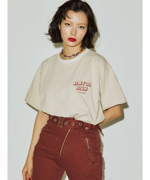 jouetie（ジュエティ）の「クラックロゴTシャツ（Tシャツ/カットソー・レディース・オフホワイト/ボルドー/ブラック・MEDIUM）」の11枚目の写真