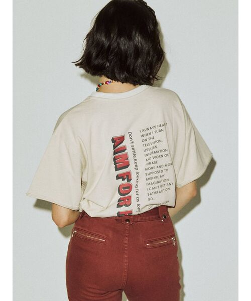 jouetie（ジュエティ）の「クラックロゴTシャツ（Tシャツ/カットソー・レディース・オフホワイト/ボルドー/ブラック・MEDIUM）」の8枚目の写真