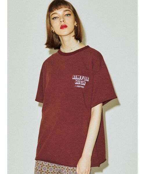 jouetie（ジュエティ）の「クラックロゴTシャツ（Tシャツ/カットソー・レディース・オフホワイト/ボルドー/ブラック・MEDIUM）」の10枚目の写真