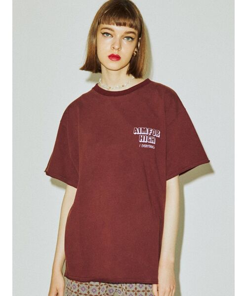 jouetie（ジュエティ）の「クラックロゴTシャツ（Tシャツ/カットソー・レディース・オフホワイト/ボルドー/ブラック・MEDIUM）」の13枚目の写真