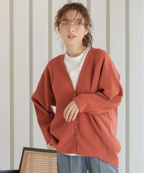 DONOBAN（ドノバン）の「コクーンアモッサカーディガン（カーディガン/ボレロ・レディース・ブルー系その他/ピンク系その他/オレンジ系その他/ライトベージュ/チャコール・F）」の5枚目の写真