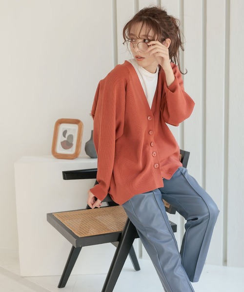 DONOBAN（ドノバン）の「コクーンアモッサカーディガン（カーディガン/ボレロ・レディース・ブルー系その他/ピンク系その他/オレンジ系その他/ライトベージュ/チャコール・F）」の22枚目の写真