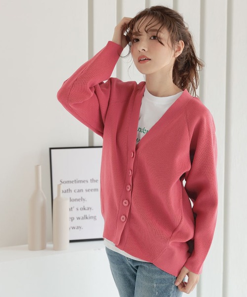 DONOBAN（ドノバン）の「コクーンアモッサカーディガン（カーディガン/ボレロ・レディース・ブルー系その他/ピンク系その他/オレンジ系その他/ライトベージュ/チャコール・F）」の10枚目の写真