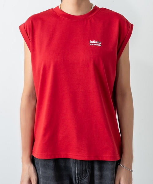 RASVOA（ラスボア）の「ノースリクロップドＴ（Tシャツ/カットソー・レディース・ブラック/レッド/オフホワイト・FREE）」の16枚目の写真