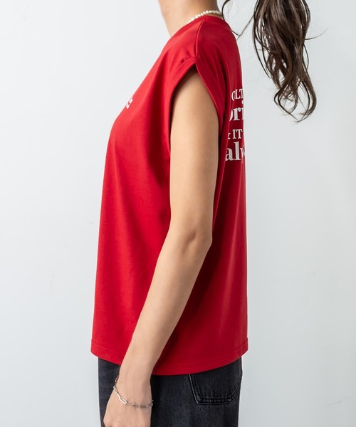 RASVOA（ラスボア）の「ノースリクロップドＴ（Tシャツ/カットソー・レディース・ブラック/レッド/オフホワイト・FREE）」の17枚目の写真