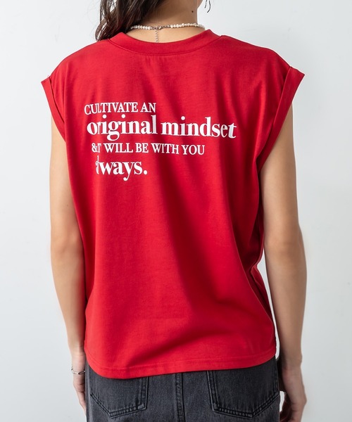 RASVOA（ラスボア）の「ノースリクロップドＴ（Tシャツ/カットソー・レディース・ブラック/レッド/オフホワイト・FREE）」の18枚目の写真