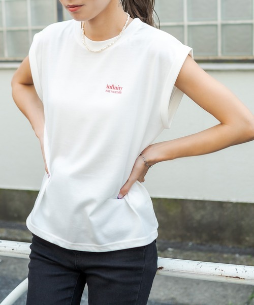 RASVOA（ラスボア）の「ノースリクロップドＴ（Tシャツ/カットソー・レディース・ブラック/レッド/オフホワイト・FREE）」の21枚目の写真