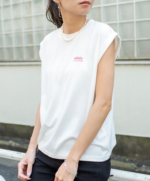 RASVOA（ラスボア）の「ノースリクロップドＴ（Tシャツ/カットソー・レディース・ブラック/レッド/オフホワイト・FREE）」の22枚目の写真