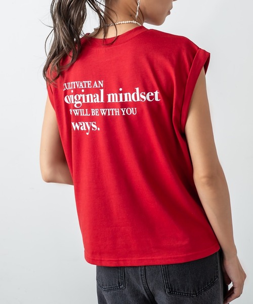 RASVOA（ラスボア）の「ノースリクロップドＴ（Tシャツ/カットソー・レディース・ブラック/レッド/オフホワイト・FREE）」の15枚目の写真