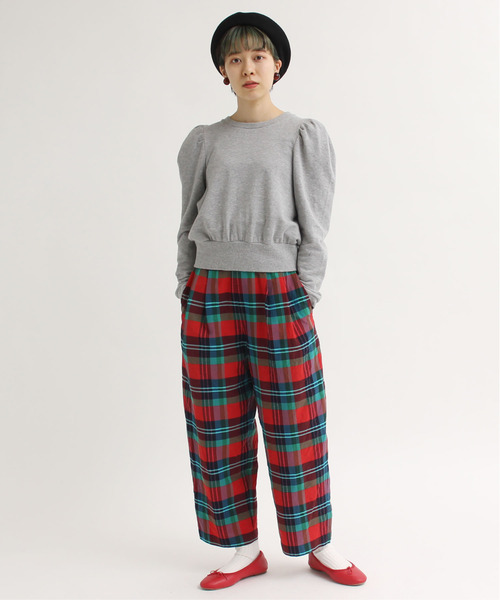 CHILD WOMAN（チャイルドウーマン）の「Cu/Coマドラスチェック パンツ（その他パンツ・レディース・レッド・38/36）」の5枚目の写真