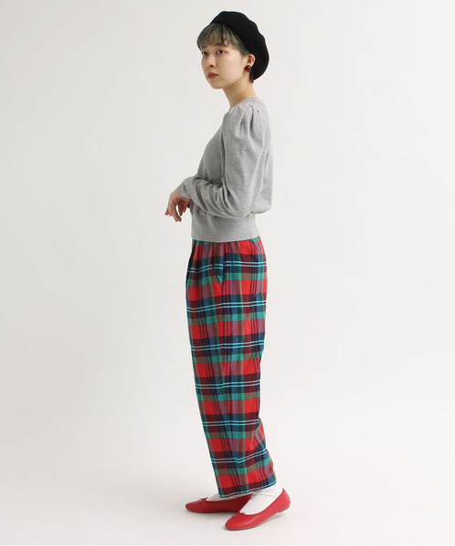 CHILD WOMAN（チャイルドウーマン）の「Cu/Coマドラスチェック パンツ（その他パンツ・レディース・レッド・38/36）」の6枚目の写真
