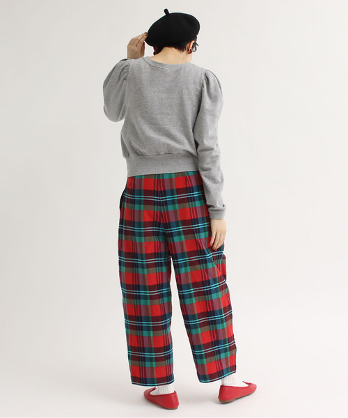 CHILD WOMAN（チャイルドウーマン）の「Cu/Coマドラスチェック パンツ（その他パンツ・レディース・レッド・38/36）」の7枚目の写真