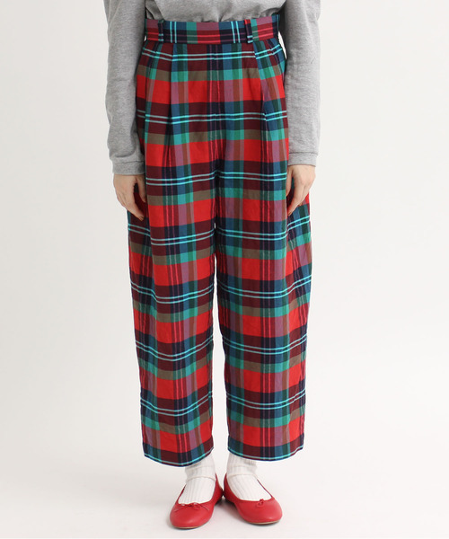 CHILD WOMAN（チャイルドウーマン）の「Cu/Coマドラスチェック パンツ（その他パンツ・レディース・レッド・38/36）」の16枚目の写真