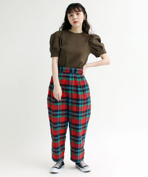 CHILD WOMAN（チャイルドウーマン）の「Cu/Coマドラスチェック パンツ（その他パンツ・レディース・レッド・38/36）」の11枚目の写真