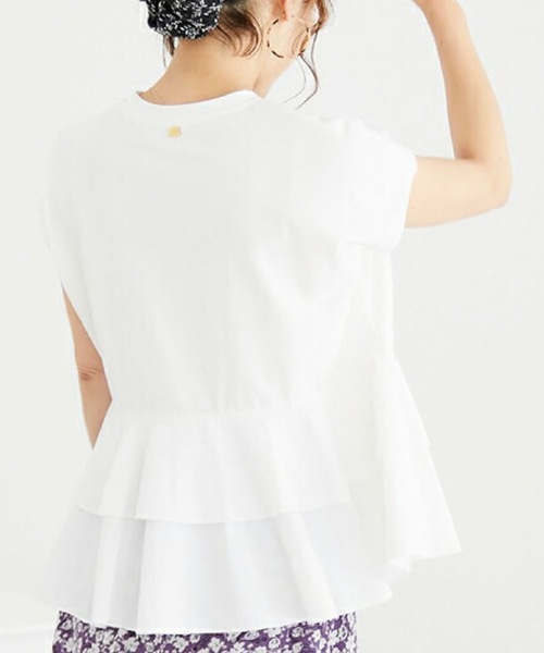M y u(ミュー)の「裾2段フリルT(Tシャツ/カットソー・レディース・ホワイト/ブラック/ピンク/レモンイエロー・FREE)」の11枚目の写真
