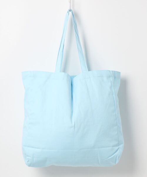 Jasmine Grandiflorum(ジャスミングランディフローラム)の「同色ロゴ刺繍パステルトートバッグ(トートバッグ・レディース・ベージュ/パープル/ピンク/ブルー・FREE)」の5枚目の写真