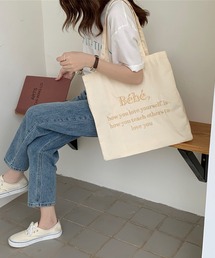 Jasmine Grandiflorum | 同色ロゴ刺繍パステルトートバッグ(トートバッグ)