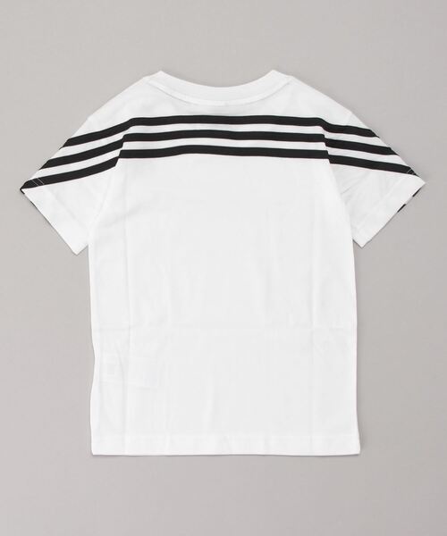 adidas（アディダス）の「フューチャーアイコン 3ストライプス 半袖Tシャツ [Future Icons 3-Stripes Tee] アディダス（キッズ/子供用）（Tシャツ/カットソー・キッズ・ホワイト×ブラック/ブルー/ブラック×ホワイト・100/110/120/130/140/150/160）」の4枚目の写真