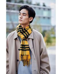 Johnstons of Elgin | <JOHNSTONS(ジョンストンズ)>カシミヤ チェック マフラー -ユニセックス-(マフラー)
