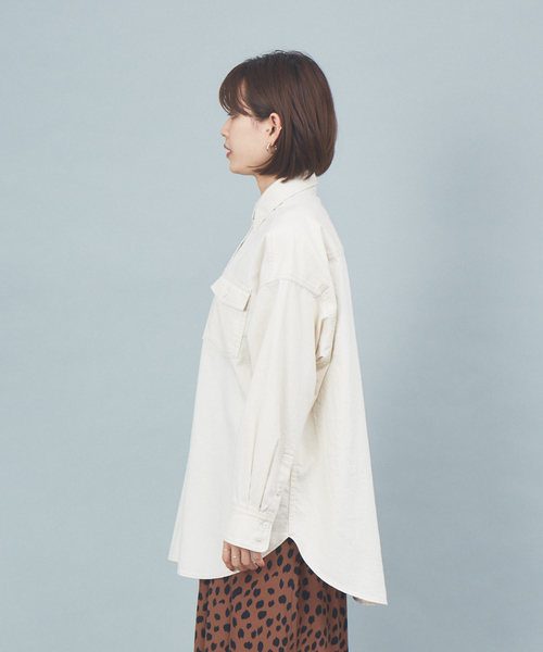 Rouge vif（ルージュヴィフ）の「デニムビックシャツ（シャツ/ブラウス・レディース・インディゴブルー/アイボリー・フリー）」の9枚目の写真