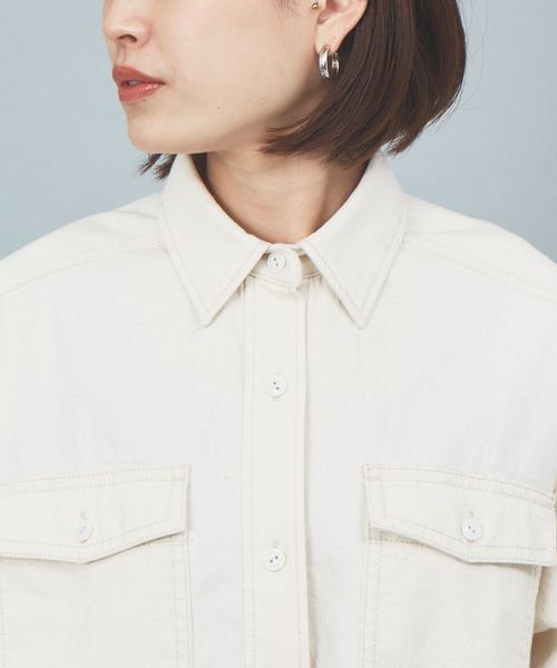Rouge vif（ルージュヴィフ）の「デニムビックシャツ（シャツ/ブラウス・レディース・インディゴブルー/アイボリー・フリー）」の11枚目の写真