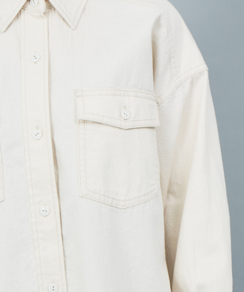 Rouge vif（ルージュヴィフ）の「デニムビックシャツ（シャツ/ブラウス・レディース・インディゴブルー/アイボリー・フリー）」の15枚目の写真