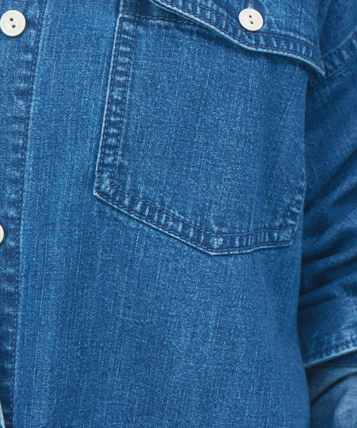 Rouge vif（ルージュヴィフ）の「デニムビックシャツ（シャツ/ブラウス・レディース・インディゴブルー/アイボリー・フリー）」の18枚目の写真