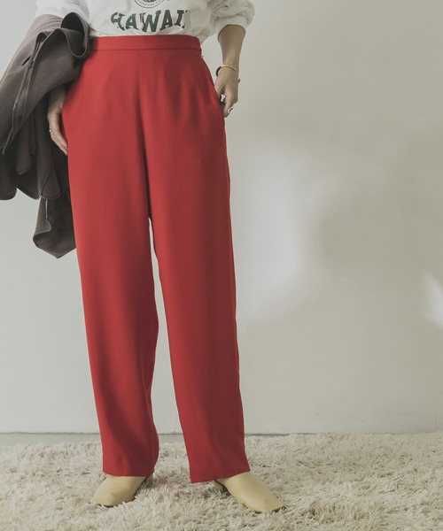 URBAN RESEARCH（アーバンリサーチ）の「ダブルクロスストレートパンツ（その他パンツ・レディース・ブラック/ピンク系その他/レッド・36/38/34）」の3枚目の写真