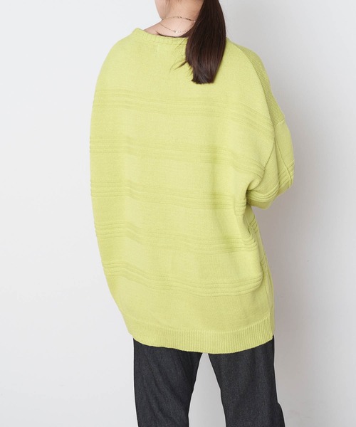 BEVERLY HILLS POLO CLUB（ビバリーヒルズポロクラブ）の「BEVERLY HILLS POLO CLUB/ビバリーヒルズポロクラブ ガーター編みオーバーサイズクルーネックニット（ニット/セーター・レディース・ベージュ/オフホワイト/グリーン/ブルー・M/L）」の15枚目の写真